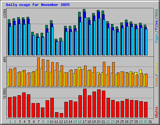 Daily usage for November 2025