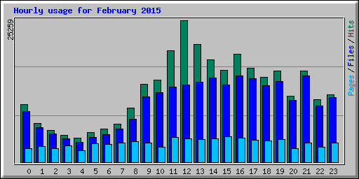 Hourly usage for February 2015