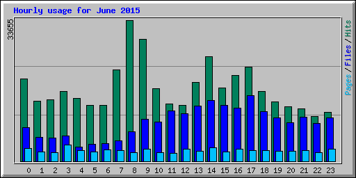Hourly usage for June 2015